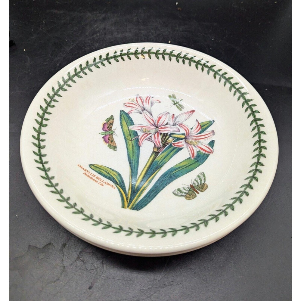 Set/2 Portmeirion Botanic Garden Soup Salad Bowl 8.5" Belladonna Lily Amaryllis